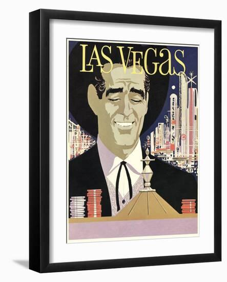 Las Vegas, Cowboy at Roulette Table-null-Framed Art Print