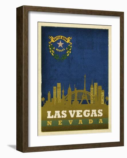 Las Vegas Flag-Red Atlas Designs-Framed Giclee Print