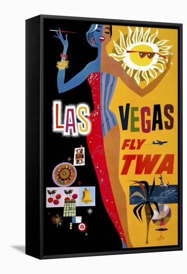 Las Vegas, Fly TWA-null-Framed Stretched Canvas