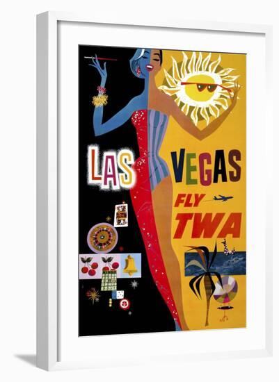 Las Vegas, Fly TWA-null-Framed Giclee Print