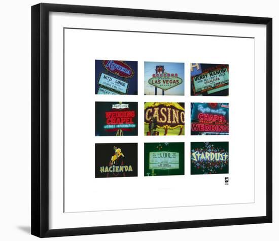 Las Vegas In Lights-British Pathe -Framed Premium Giclee Print