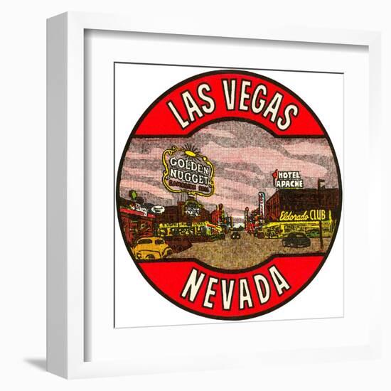 Las Vegas Logo, Golden Nugget, Nevada-null-Framed Art Print