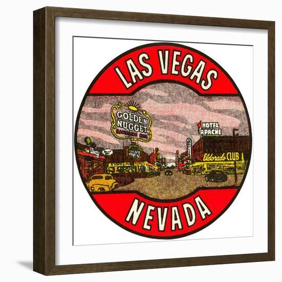 Las Vegas Logo, Golden Nugget, Nevada-null-Framed Art Print