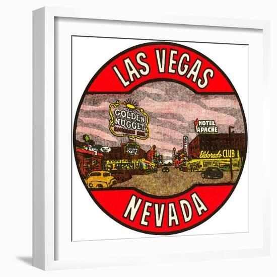 Las Vegas Logo, Golden Nugget, Nevada-null-Framed Art Print