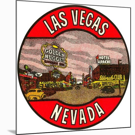 Las Vegas Logo, Golden Nugget, Nevada-null-Mounted Art Print