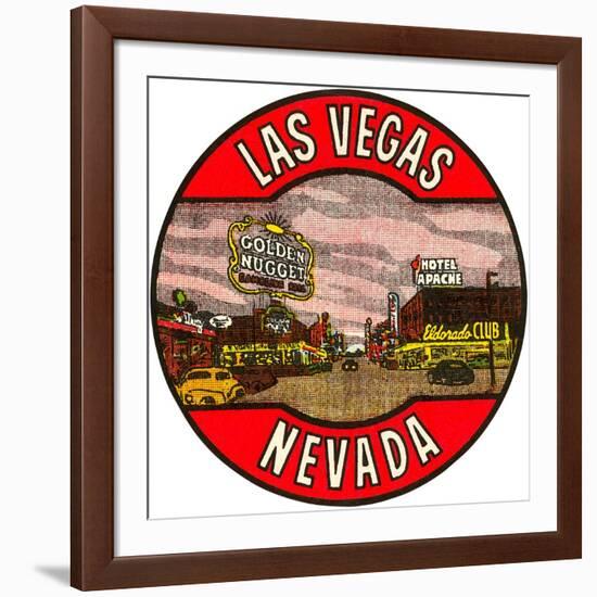 Las Vegas Logo, Golden Nugget, Nevada-null-Framed Art Print