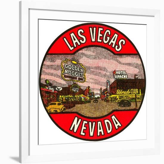 Las Vegas Logo, Golden Nugget, Nevada-null-Framed Art Print