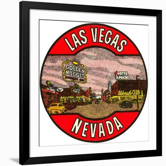 Las Vegas Logo, Golden Nugget, Nevada-null-Framed Art Print