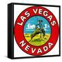 Las Vegas Logo with Bucking Bronco, Nevada-null-Framed Stretched Canvas