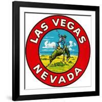 Las Vegas Logo with Bucking Bronco, Nevada-null-Framed Art Print