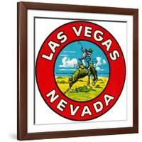 Las Vegas Logo with Bucking Bronco, Nevada-null-Framed Art Print