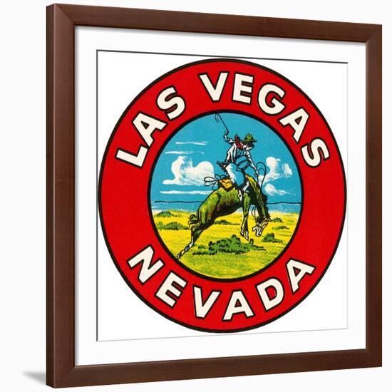 Las Vegas Logo with Bucking Bronco, Nevada-null-Framed Art Print