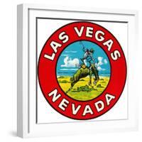 Las Vegas Logo with Bucking Bronco, Nevada-null-Framed Art Print