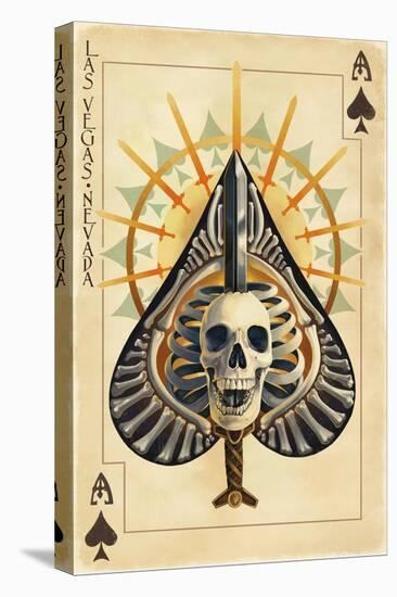 Las Vegas, Nevada - Ace of Spades-Lantern Press-Stretched Canvas