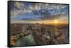 Las Vegas, Nevada - Aerial View at Sunset-Lantern Press-Framed Stretched Canvas