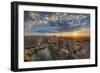 Las Vegas, Nevada - Aerial View at Sunset-Lantern Press-Framed Art Print