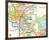 Las Vegas Nevada Area Map-null-Framed Premium Giclee Print