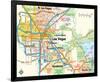 Las Vegas Nevada Area Map-null-Framed Premium Giclee Print