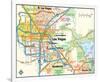 Las Vegas Nevada Area Map-null-Framed Premium Giclee Print