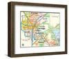 Las Vegas Nevada Area Map-null-Framed Art Print