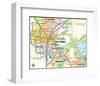 Las Vegas Nevada Area Map-null-Framed Art Print