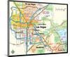 Las Vegas Nevada Area Map-null-Mounted Art Print