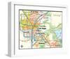 Las Vegas Nevada Area Map-null-Framed Art Print