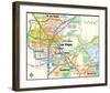 Las Vegas Nevada Area Map-null-Framed Art Print