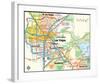 Las Vegas Nevada Area Map-null-Framed Art Print