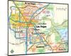 Las Vegas Nevada Area Map-null-Mounted Art Print