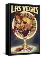 Las Vegas, Nevada - Casino Pinup Girl-Lantern Press-Framed Stretched Canvas