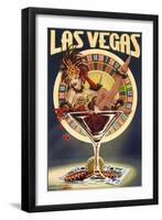 Las Vegas, Nevada - Casino Pinup Girl-Lantern Press-Framed Art Print