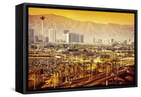 Las Vegas Nevada Cityscape-duallogic-Framed Stretched Canvas