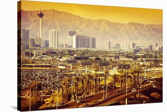 Las Vegas Nevada Cityscape-duallogic-Stretched Canvas