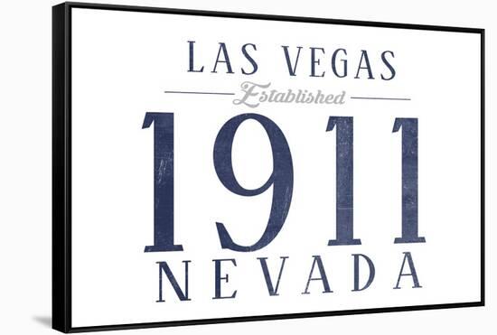 Las Vegas, Nevada - Established Date (Blue)-Lantern Press-Framed Stretched Canvas