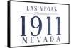 Las Vegas, Nevada - Established Date (Blue)-Lantern Press-Framed Stretched Canvas