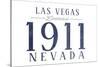 Las Vegas, Nevada - Established Date (Blue)-Lantern Press-Stretched Canvas