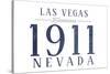 Las Vegas, Nevada - Established Date (Blue)-Lantern Press-Stretched Canvas