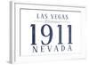 Las Vegas, Nevada - Established Date (Blue)-Lantern Press-Framed Art Print