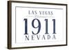 Las Vegas, Nevada - Established Date (Blue)-Lantern Press-Framed Art Print