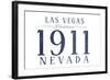 Las Vegas, Nevada - Established Date (Blue)-Lantern Press-Framed Art Print