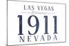 Las Vegas, Nevada - Established Date (Blue)-Lantern Press-Mounted Art Print