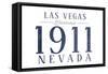 Las Vegas, Nevada - Established Date (Blue)-Lantern Press-Framed Stretched Canvas