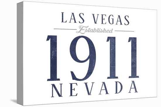 Las Vegas, Nevada - Established Date (Blue)-Lantern Press-Stretched Canvas