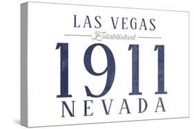 Las Vegas, Nevada - Established Date (Blue)-Lantern Press-Stretched Canvas