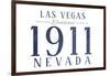 Las Vegas, Nevada - Established Date (Blue)-Lantern Press-Framed Art Print