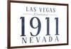 Las Vegas, Nevada - Established Date (Blue)-Lantern Press-Framed Art Print