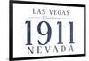 Las Vegas, Nevada - Established Date (Blue)-Lantern Press-Framed Art Print