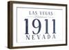 Las Vegas, Nevada - Established Date (Blue)-Lantern Press-Framed Art Print