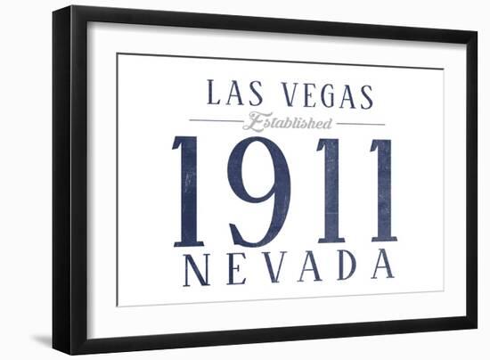 Las Vegas, Nevada - Established Date (Blue)-Lantern Press-Framed Art Print